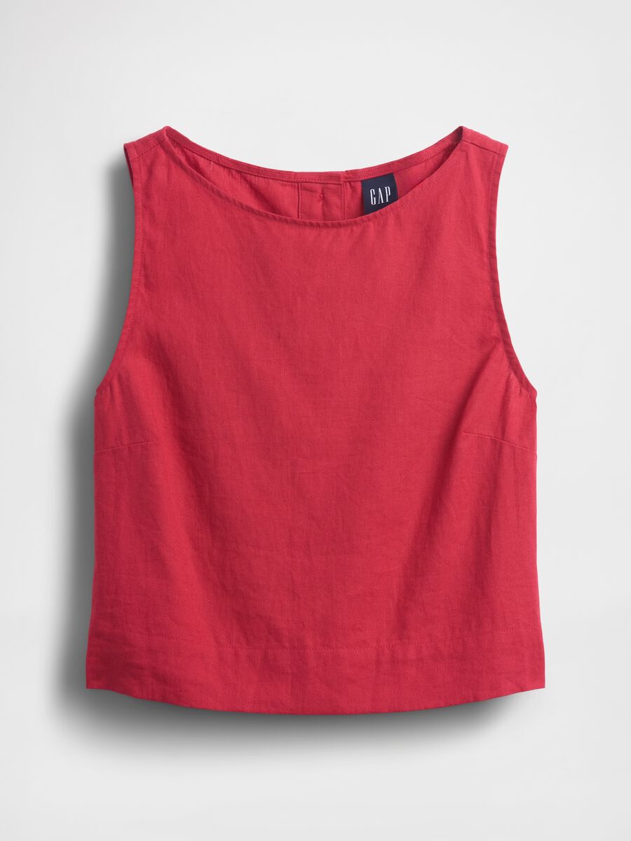 Tank top in misto lino Donna_5