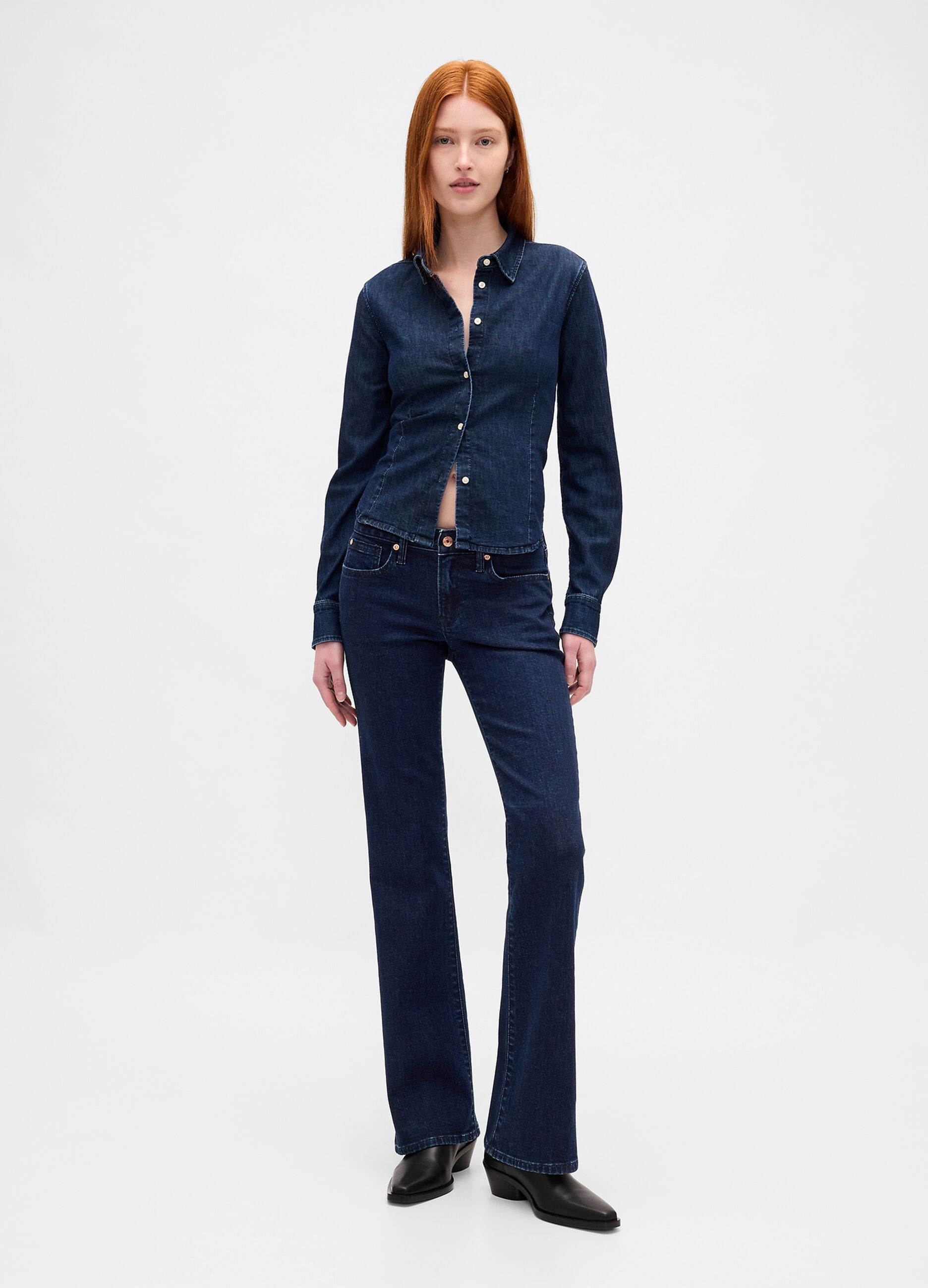 Pantaloni denim blu elasticizzati