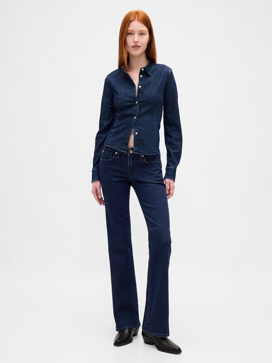 Pantaloni denim blu elasticizzati Donna_0
