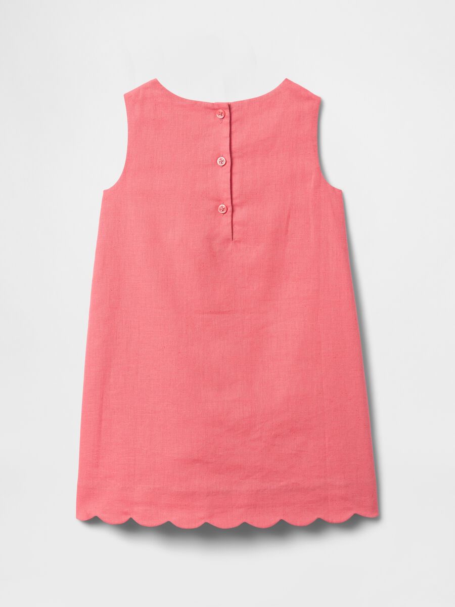 Abito senza maniche rosa con orlo smerlato Bimba_2