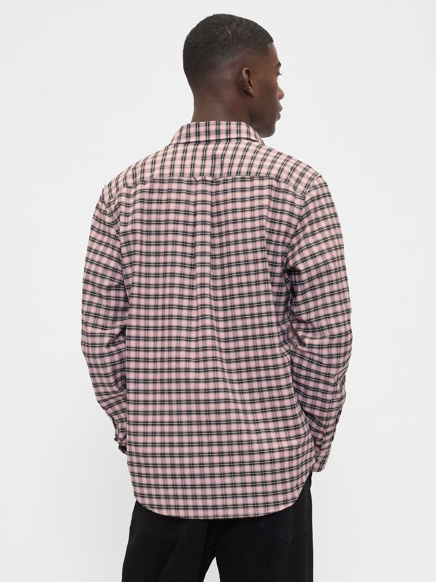 Camicia rosa a quadri elasticizzata Uomo_2