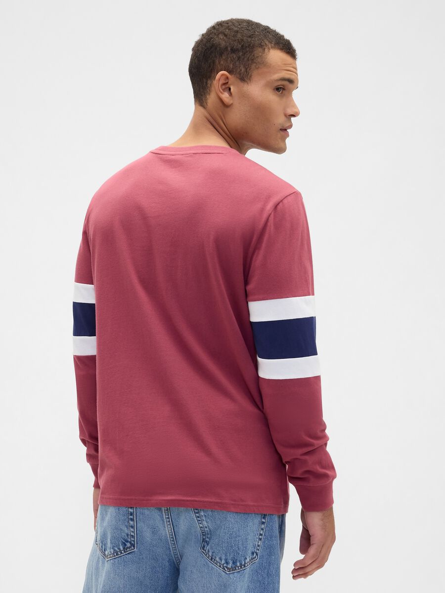 Maglia manica lunga rossa in cotone Uomo_1
