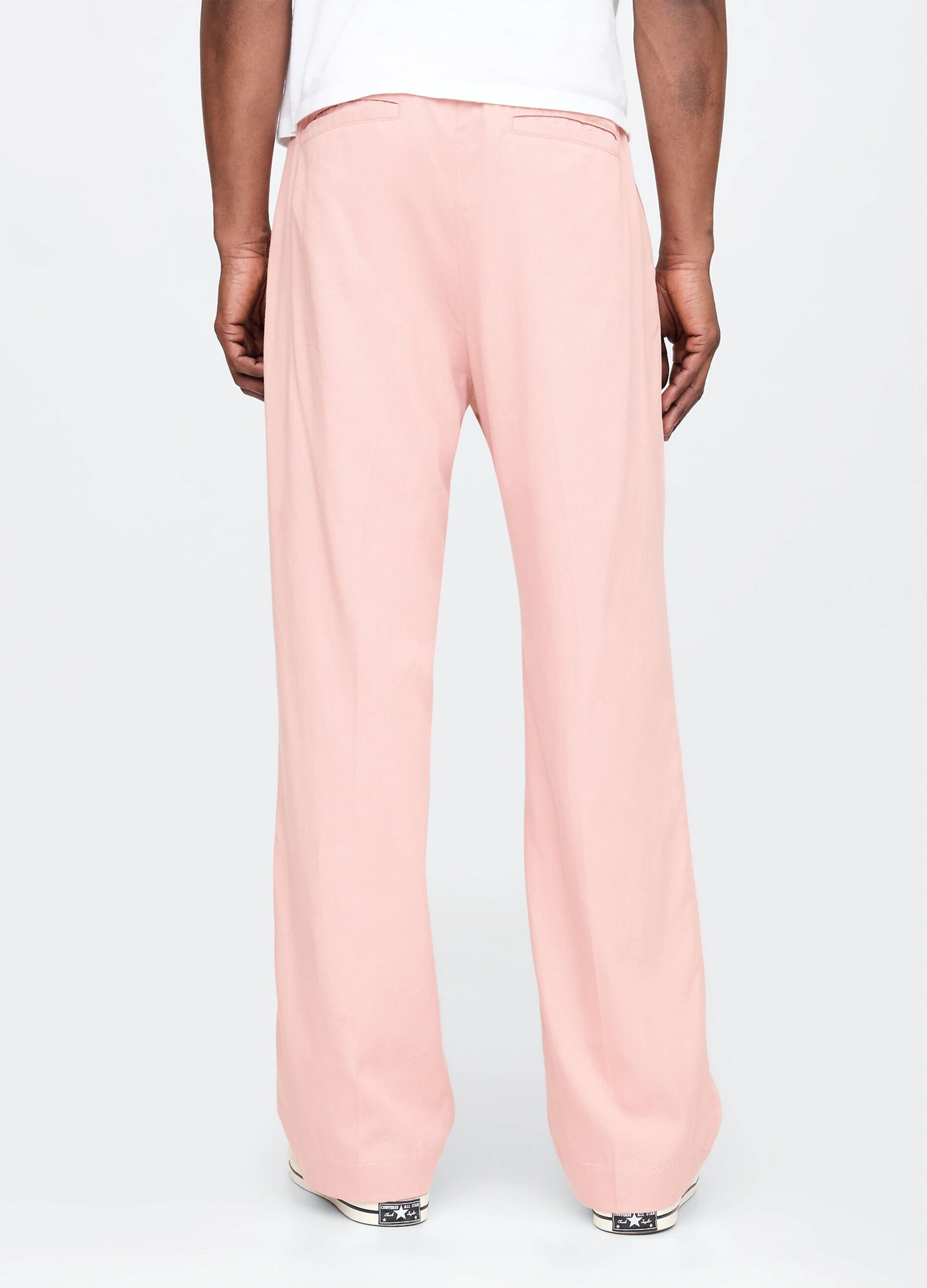 Pink wide-leg trousers in Lyocell and cotton_2