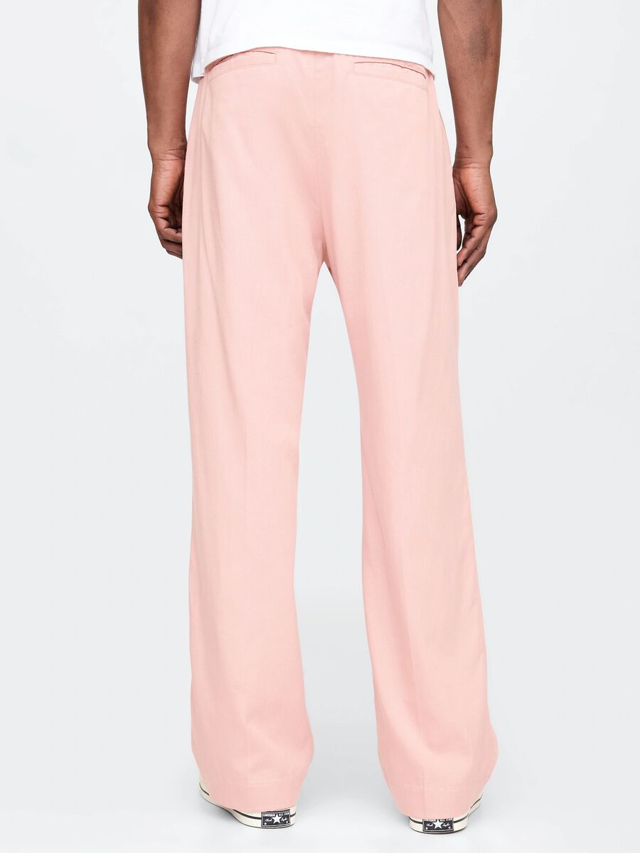 Pantaloni rosa a gamba larga in Lyocell e cotone Uomo_2