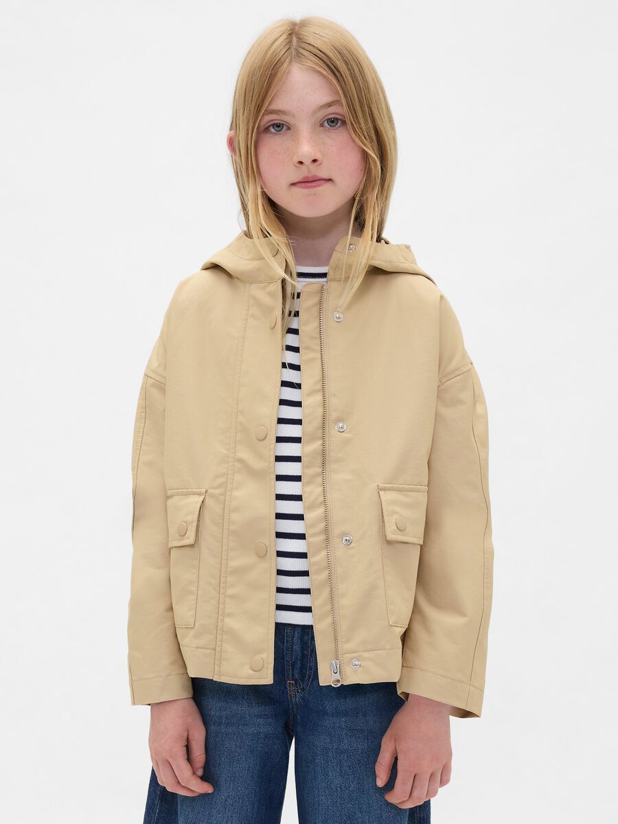 Giacca beige con cappuccio per bambina Bambina_0