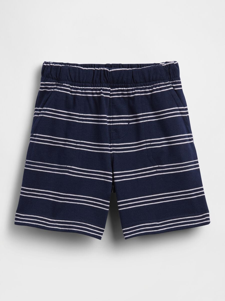 Shorts a righe in puro cotone Bimbo_0