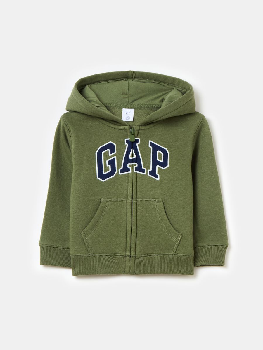 Full-zip con cappuccio e ricamo logo Bambino_0