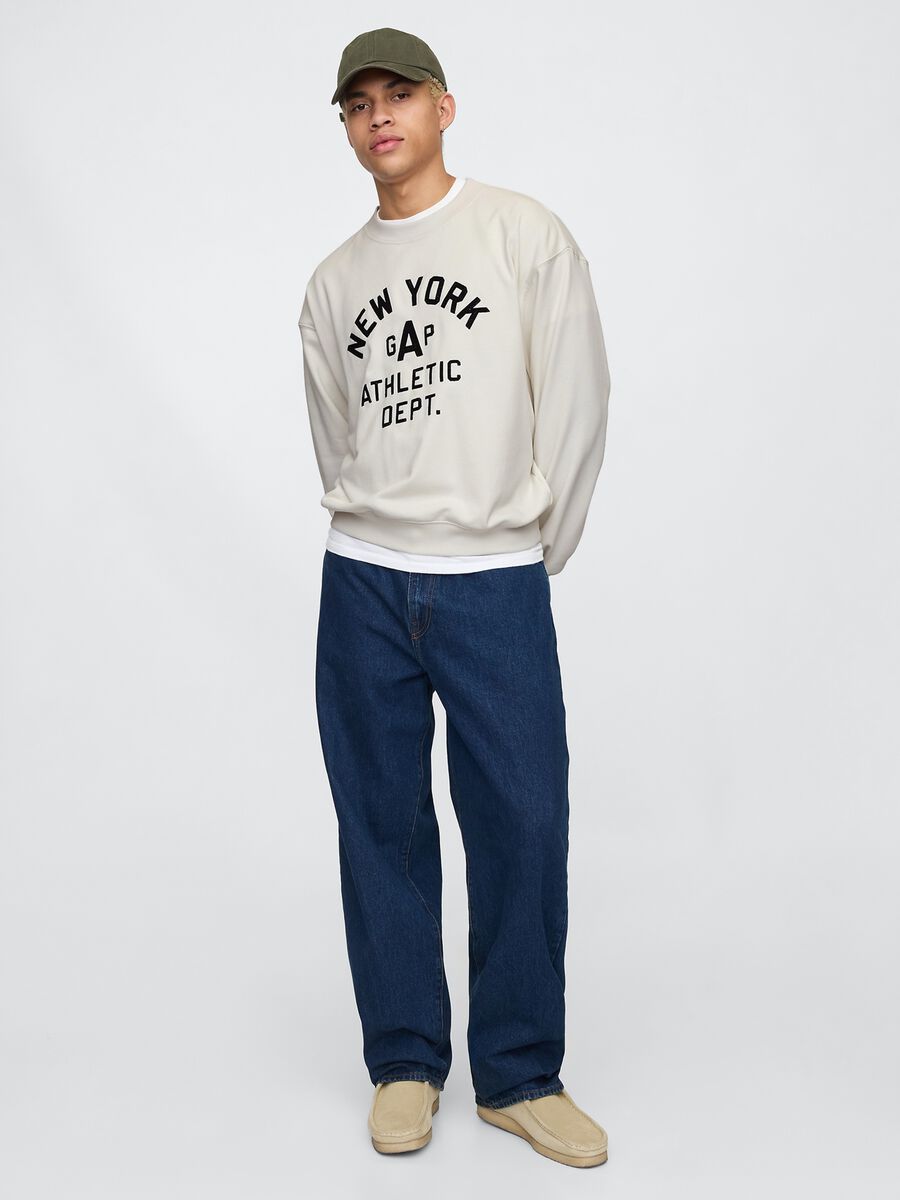 Felpa girocollo con logo Gap New York Uomo_1
