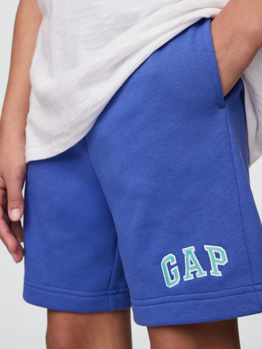 Blue Cotton Blend Shorts for GAP Kids Boy_3