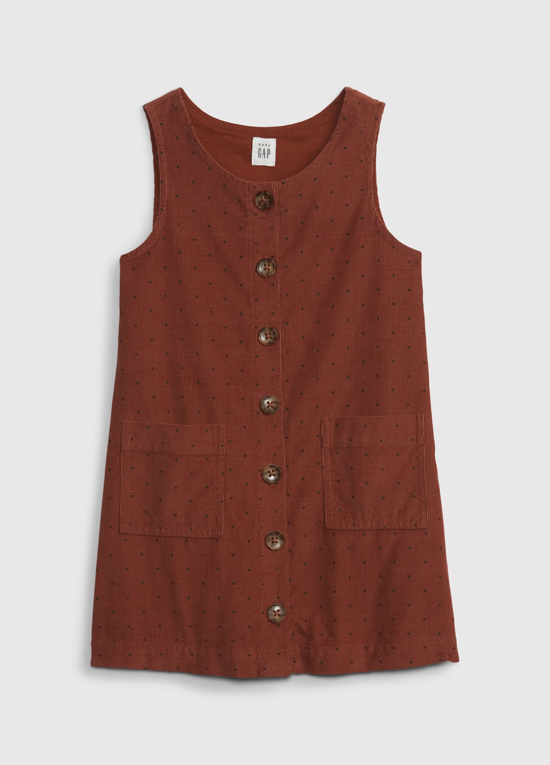 Suede dress in polka dot corduroy