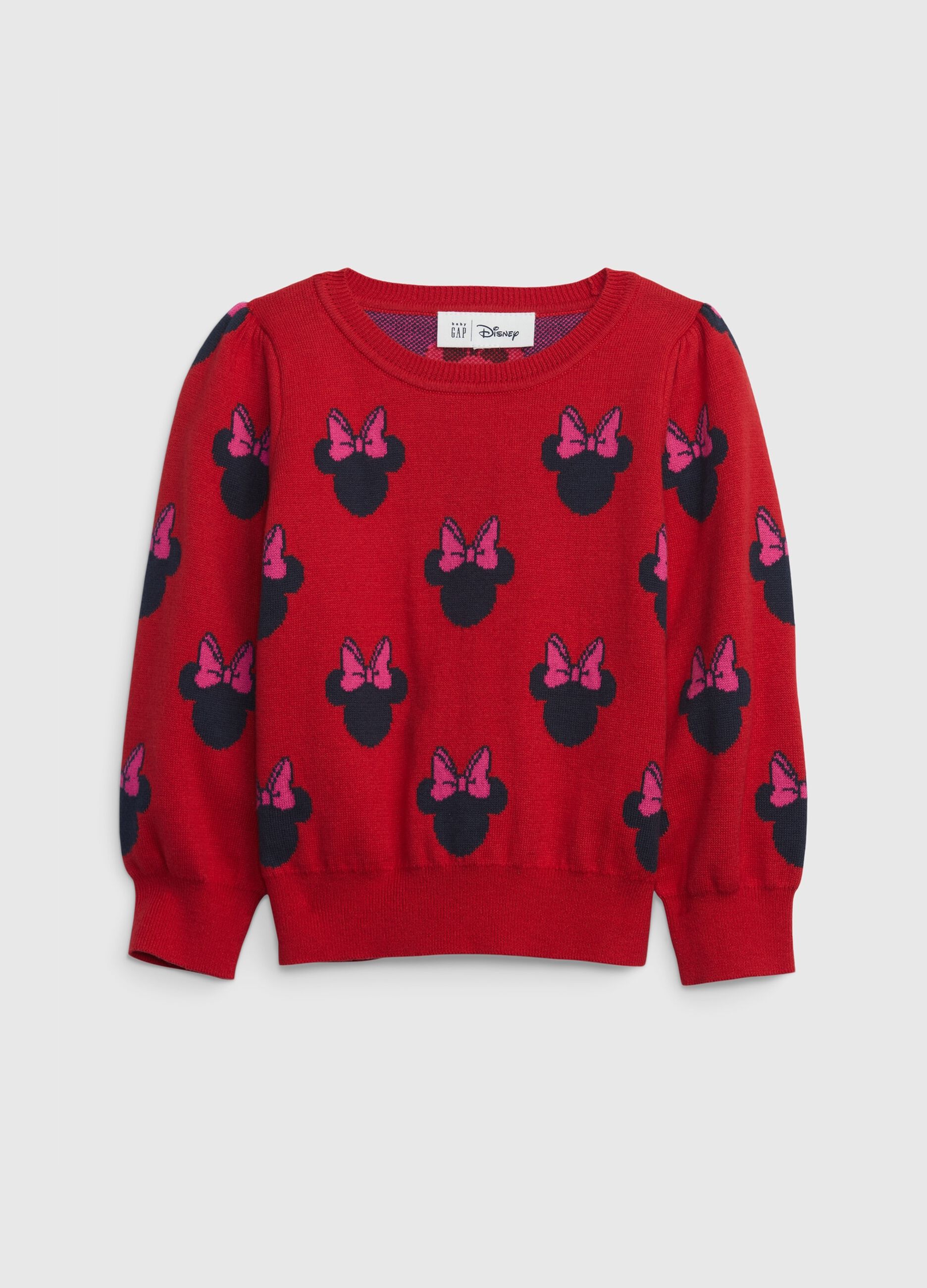 Top with jacquard Disney Minnie Mouse pattern