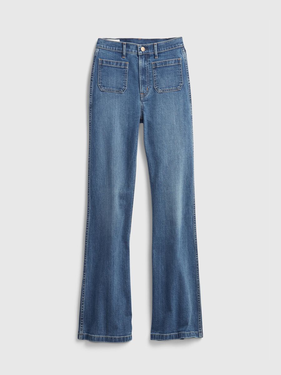 Jeans flare fit a vita alta Donna_4