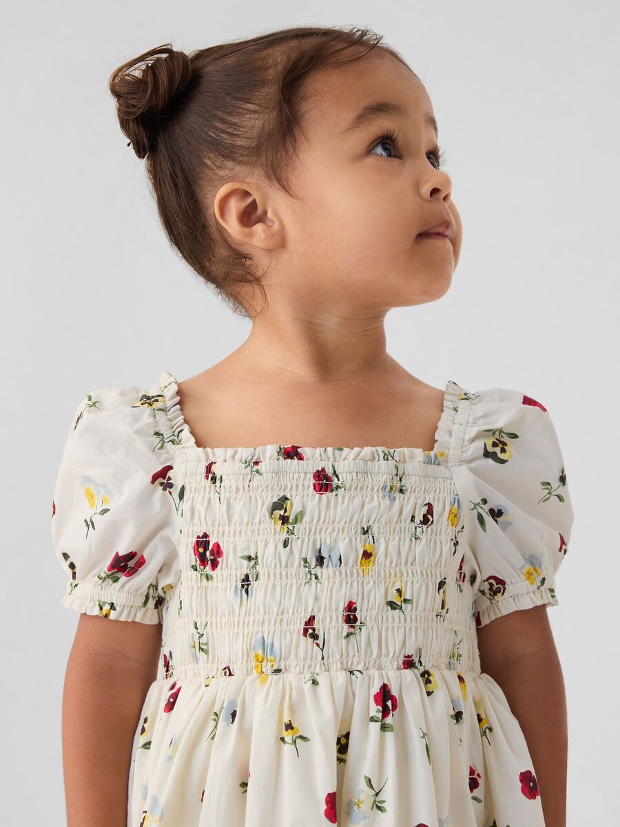 GAP x DÔEN Abito floreale con punto smock Bimba_1
