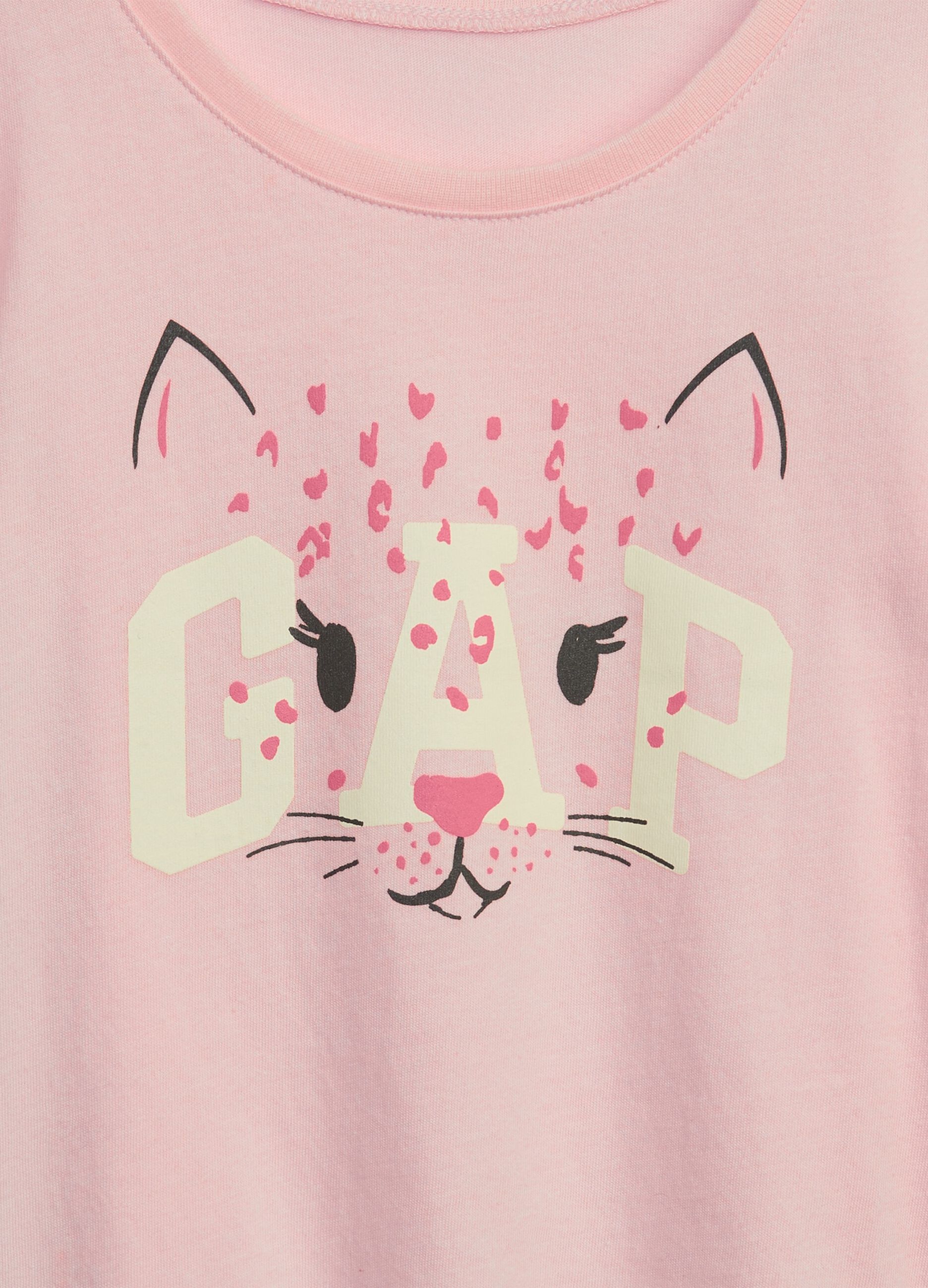 T-shirt with leopard print and logo_2