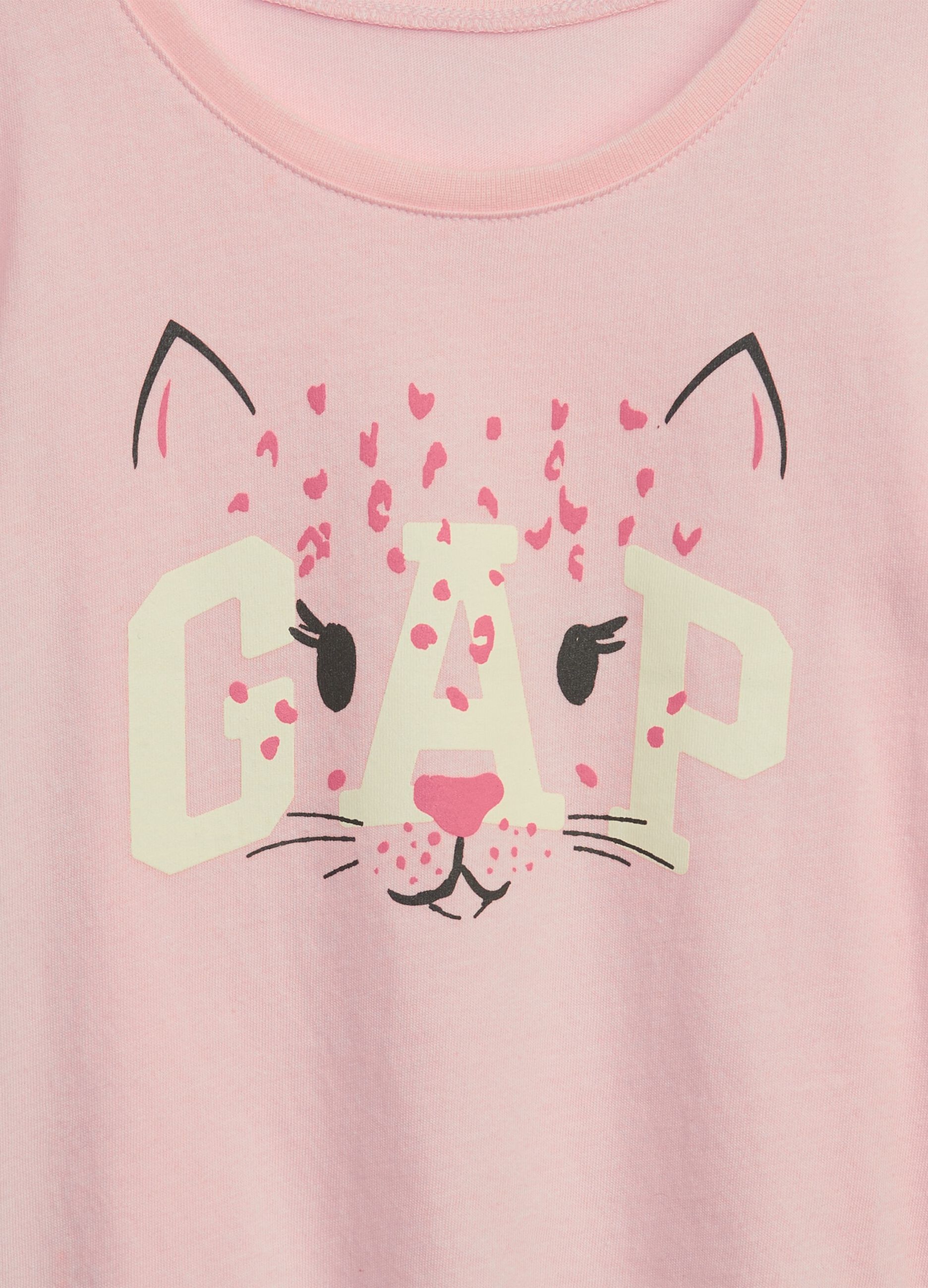 T-shirt con stampa leopardo e logo_2