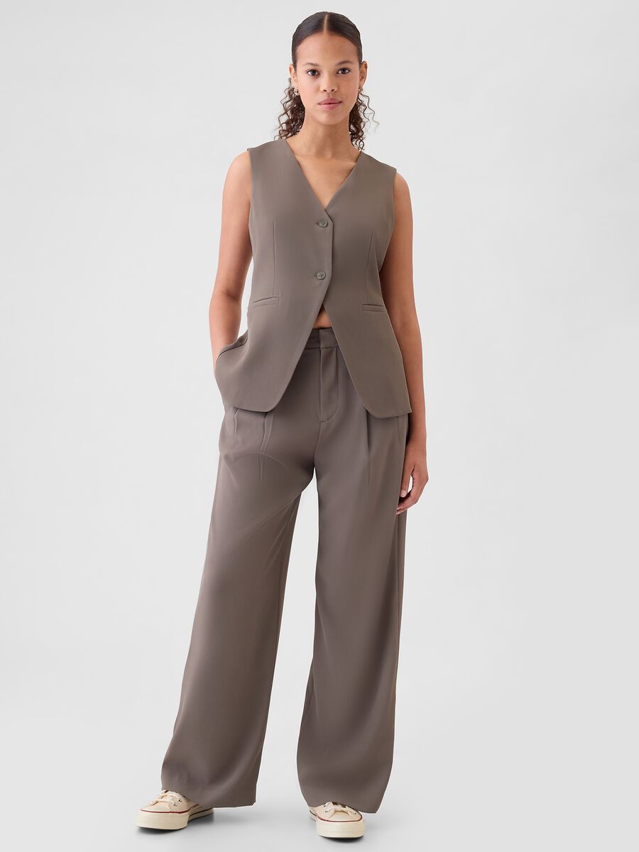 Pantalone a gamba larga con pinces Donna_0