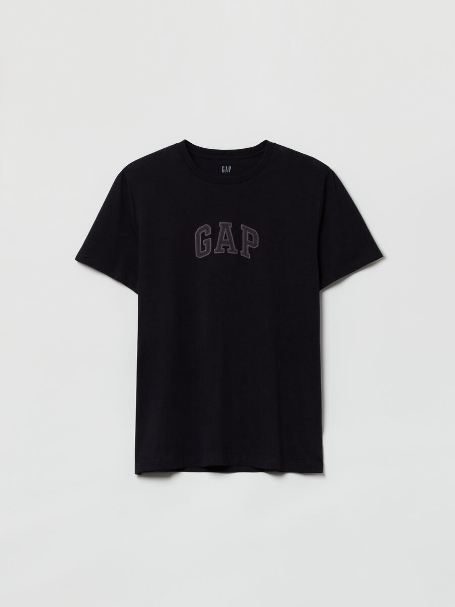 T-shirt in cotone con ricamo logo Uomo_1