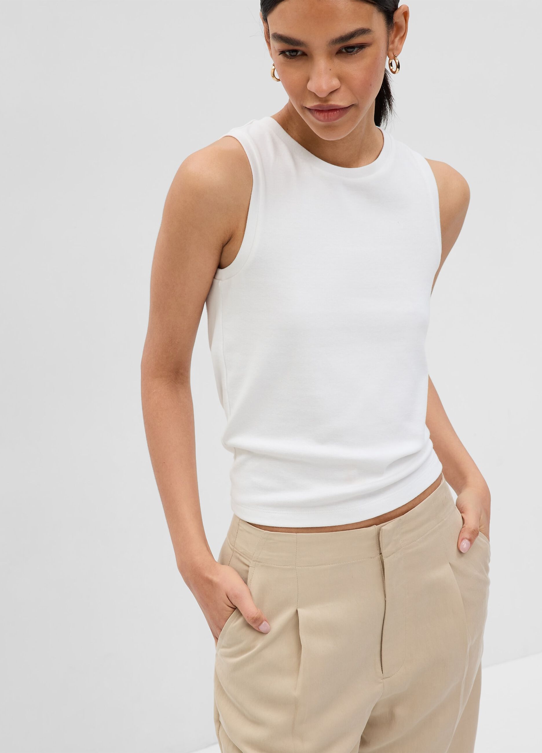Tank top in stretch cotton and modal._2