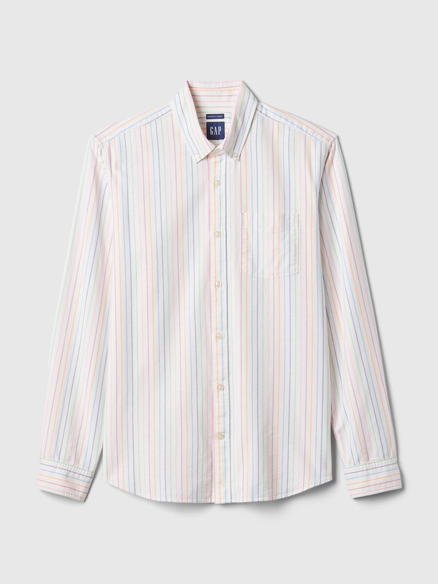 Camicia regular fit in cotone oxford a righe Uomo_3