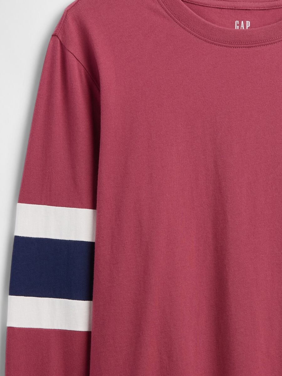 Maglia manica lunga rossa in cotone Uomo_4