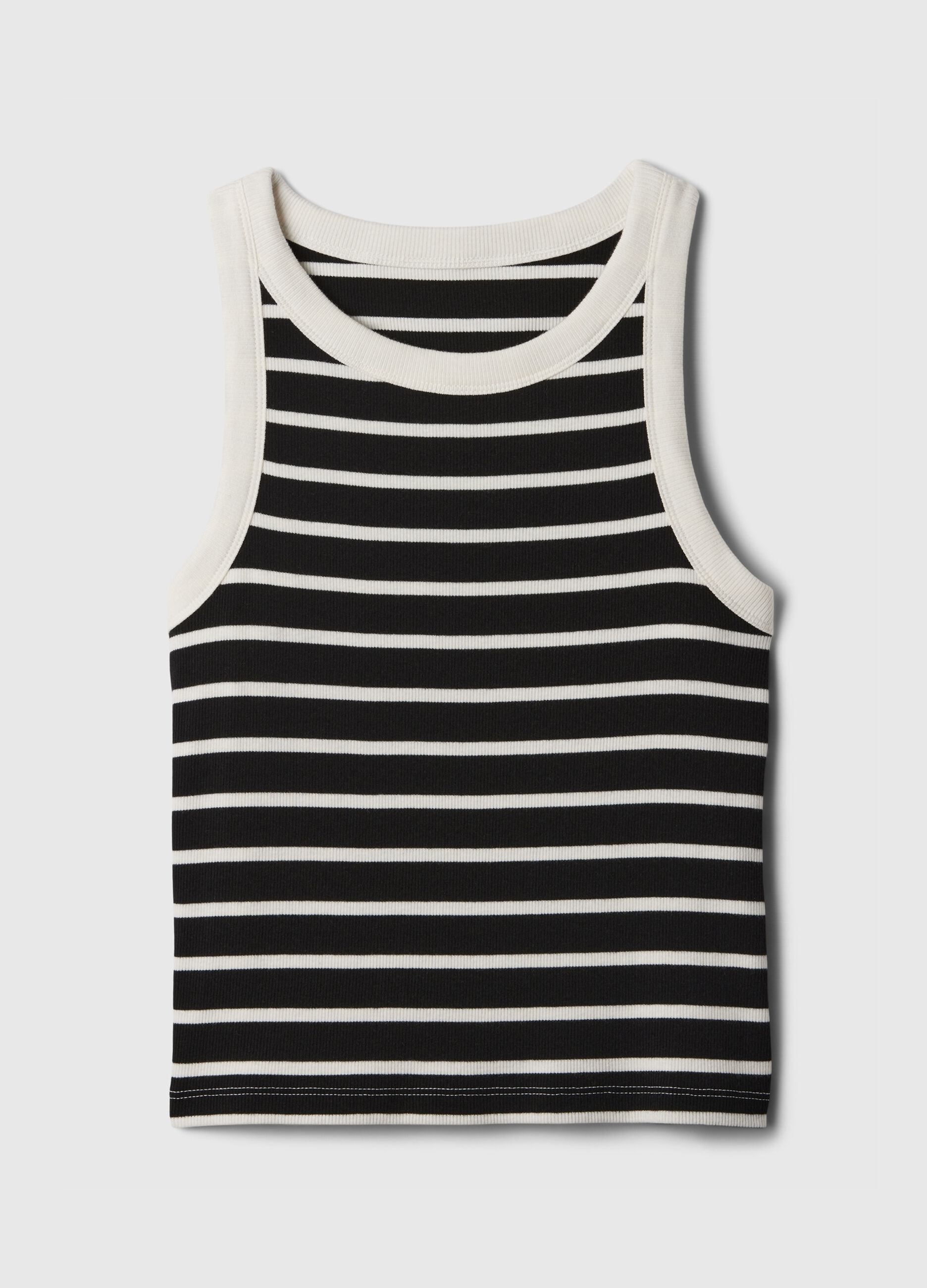 Tank top crop a costine con scollo halter_3