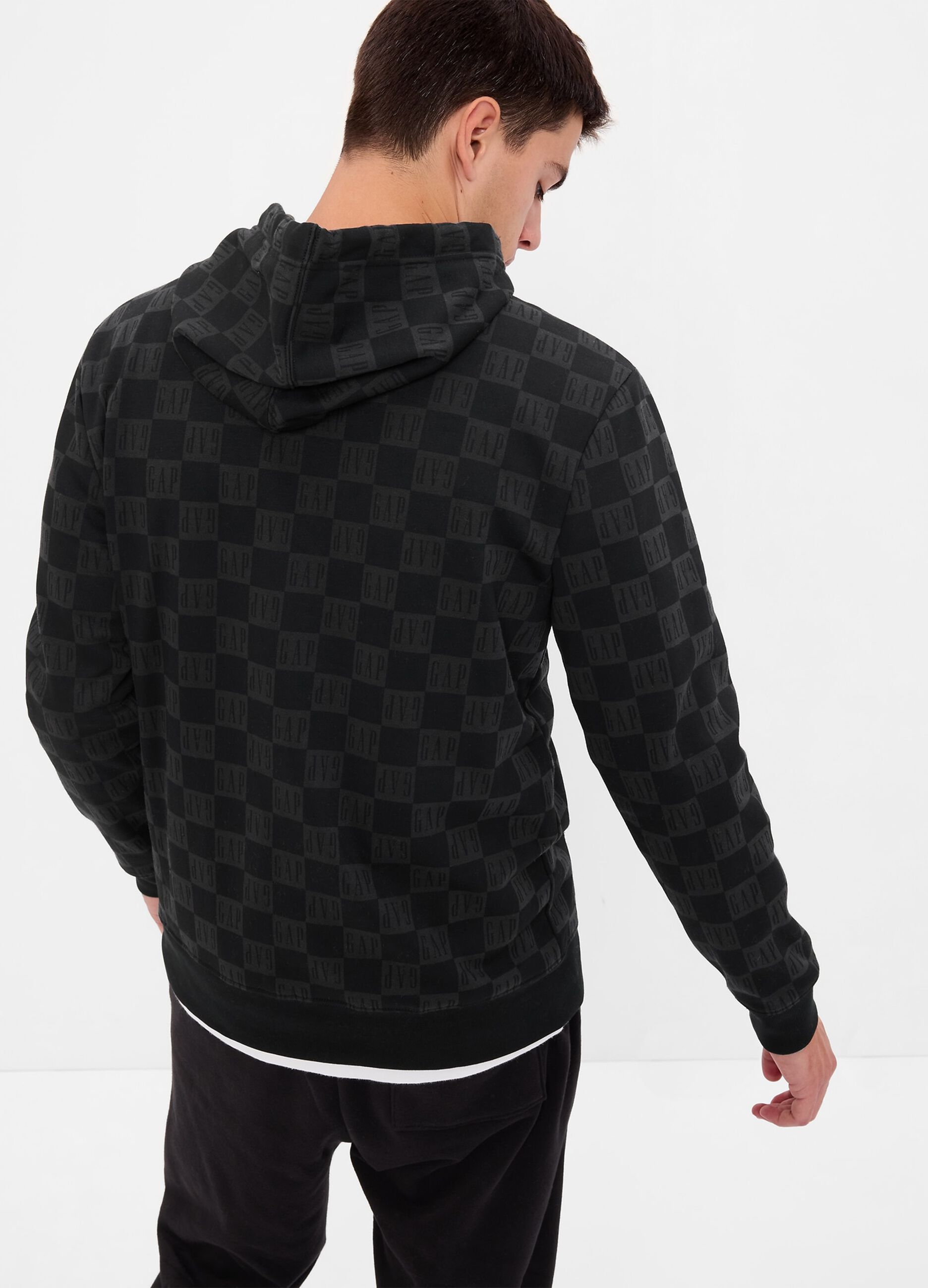 Hoodie with check print and logo_2