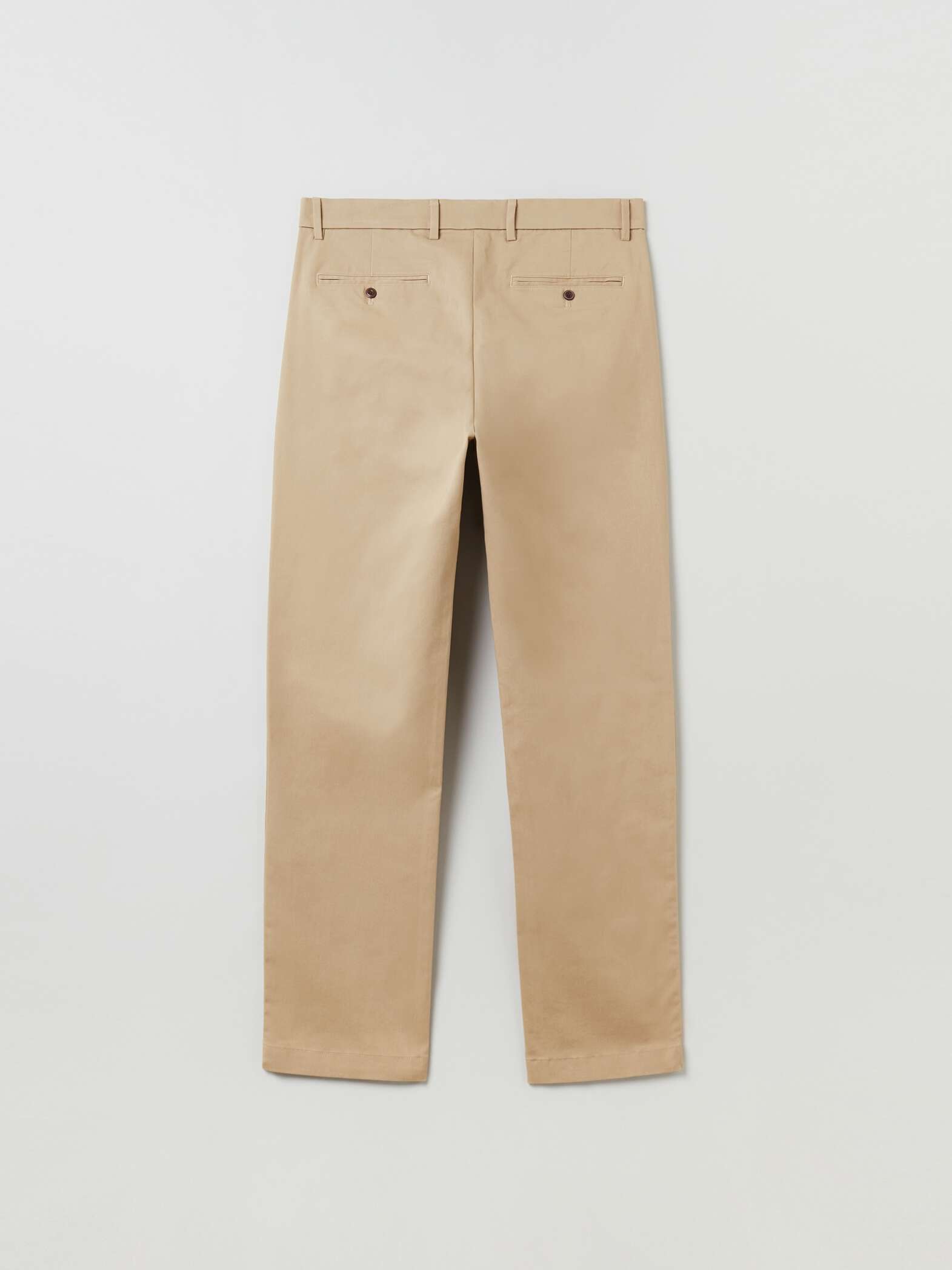 Pantaloni straight fit in cotone stretch_3