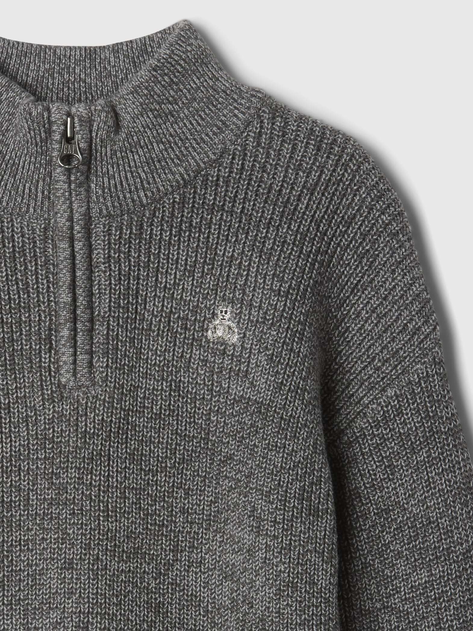 Pullover mock neck con mezza zip_2
