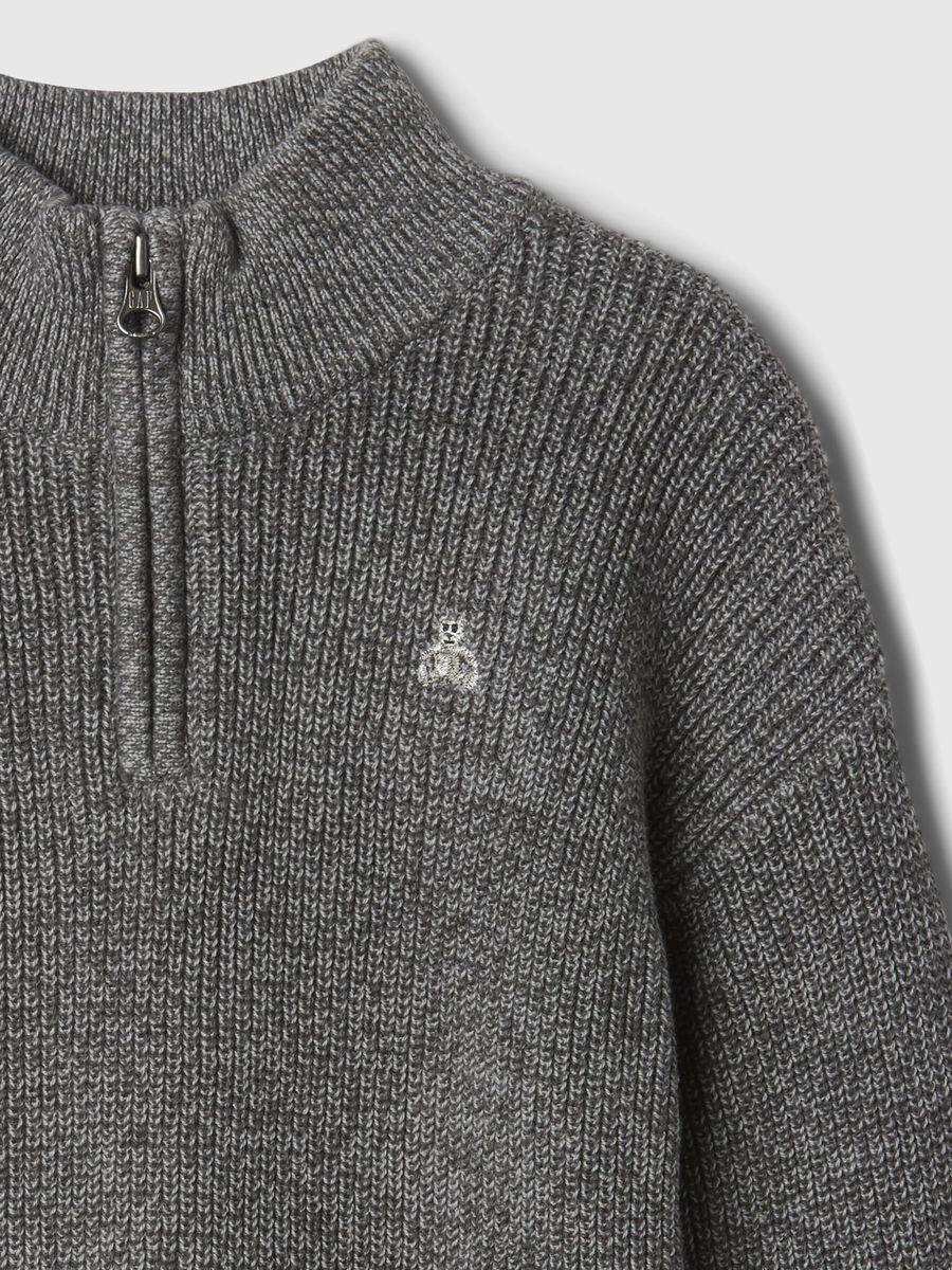 Pullover mock neck con mezza zip Bimbo_2