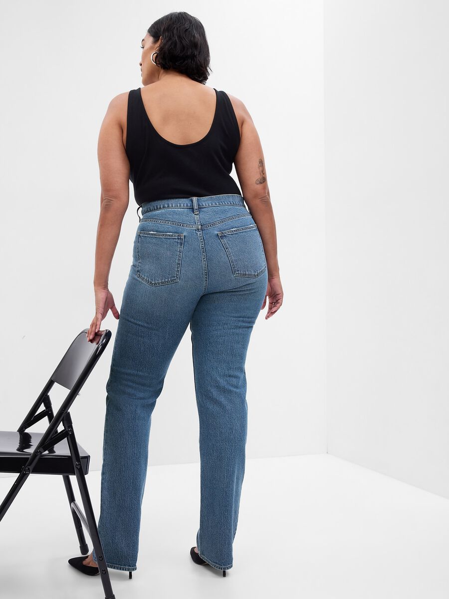 Jeans straight fit a vita alta Donna_4