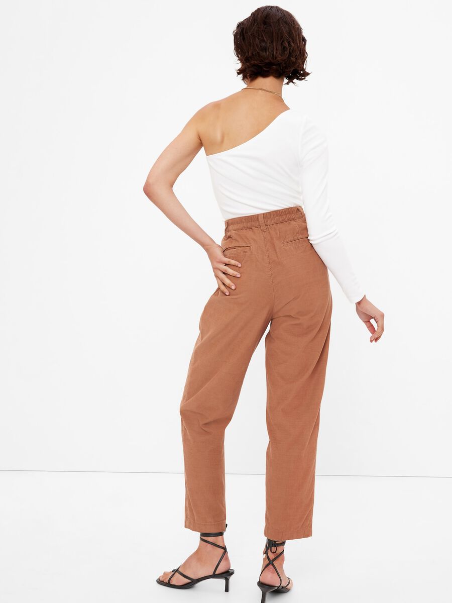 Tapered-fit corduroy trousers Woman_1