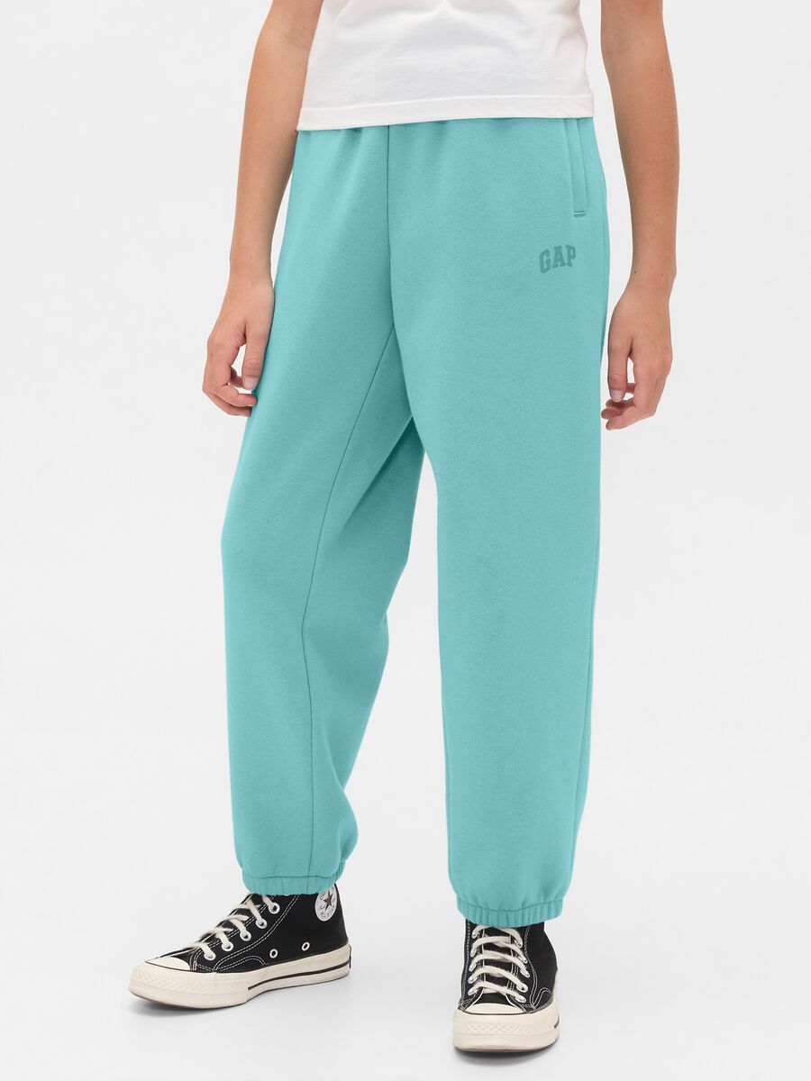 Blue Cotton Blend Trousers Girl_1