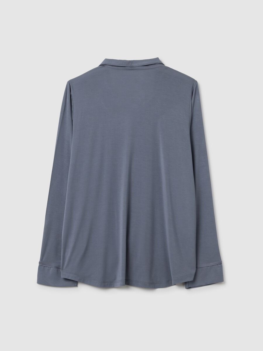 Pyjama top with contrasting piping Woman_3