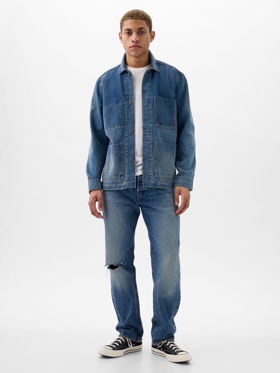 Giacca corta in denim relaxed fit Uomo_0