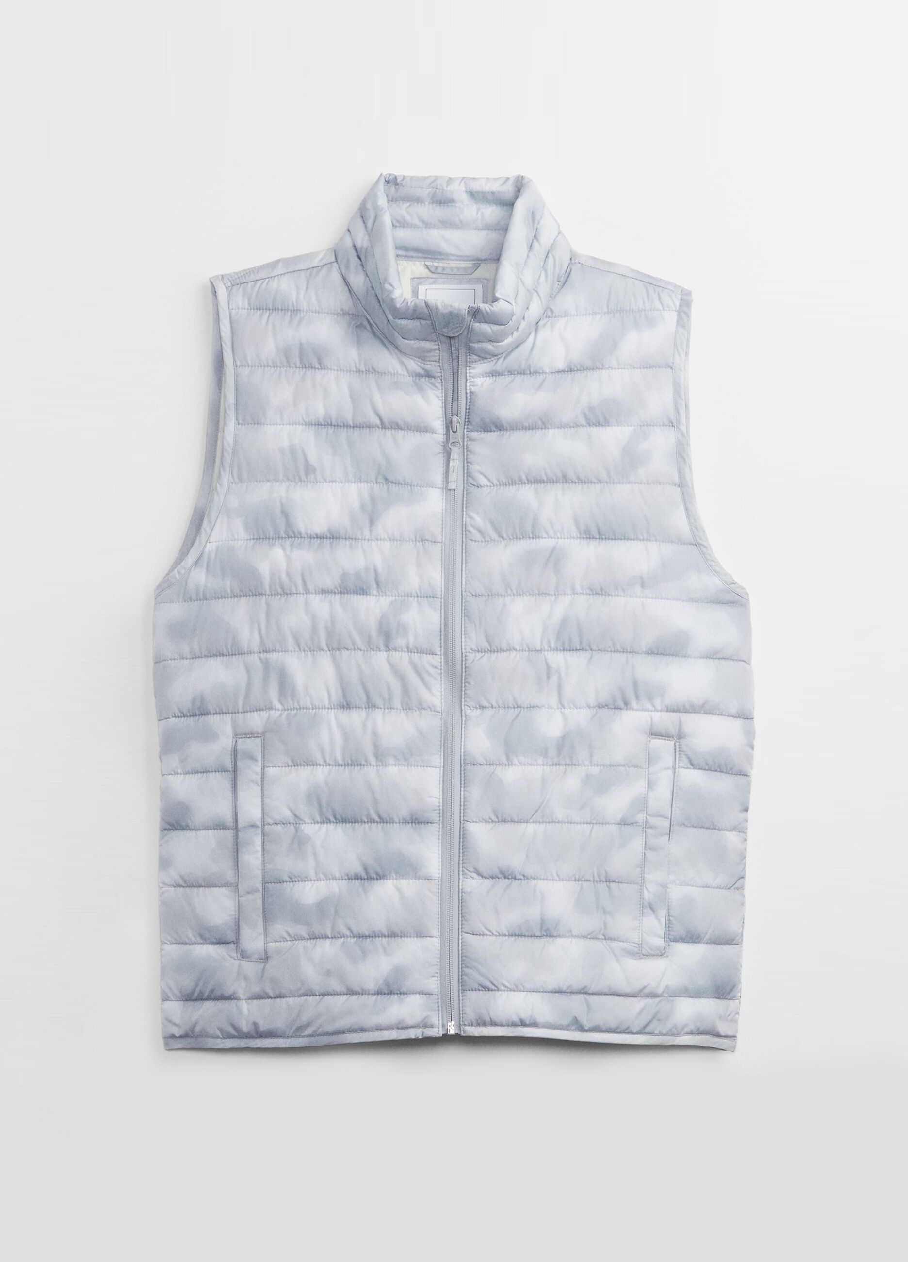 Gilet trapuntato full-zip a collo alto_2