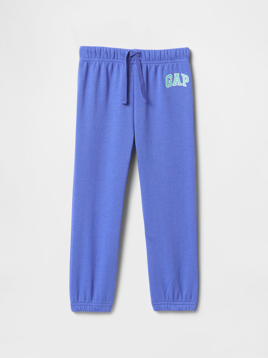 Pantaloni jogger azzurri con logo GAP Bimbo_0