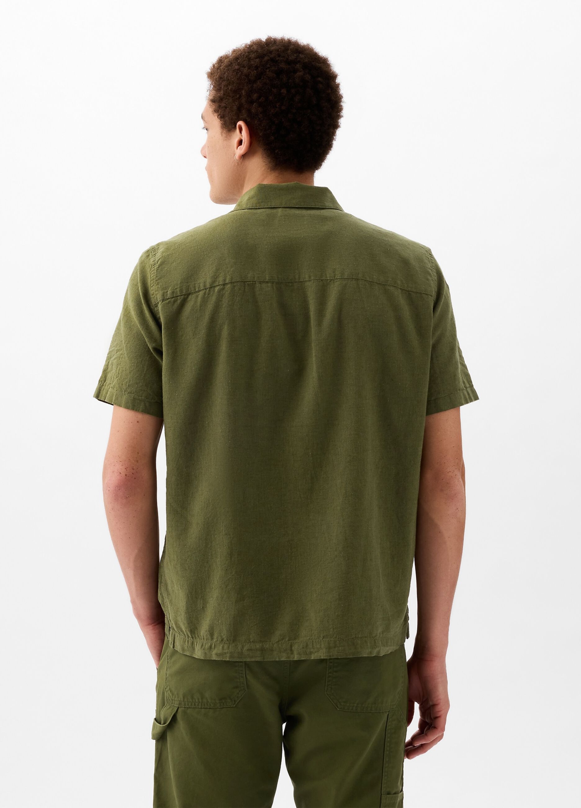Camicia a maniche corte in lino e cotone_2