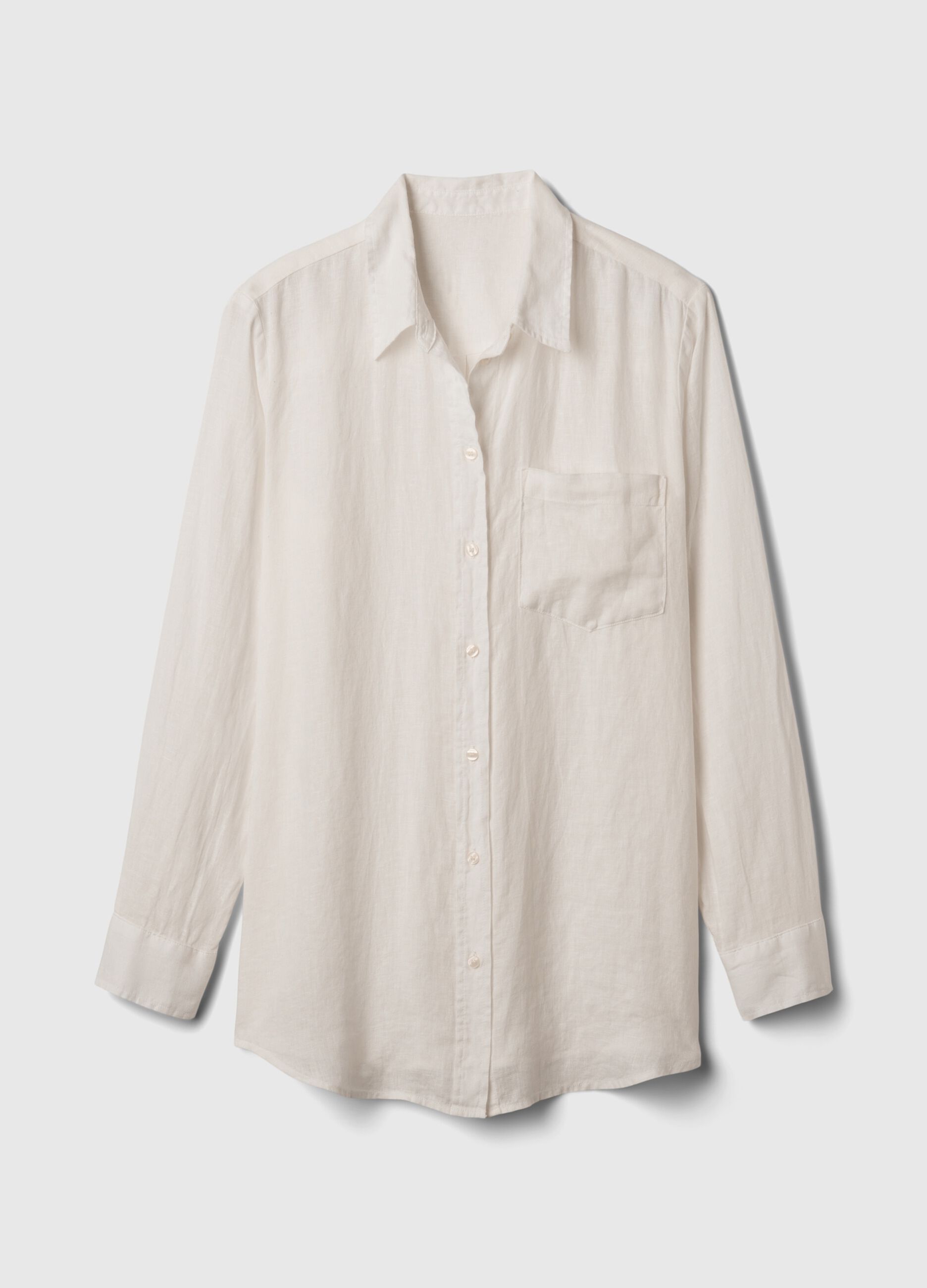 Boyfriend-fit shirt in linen with pocket_2
