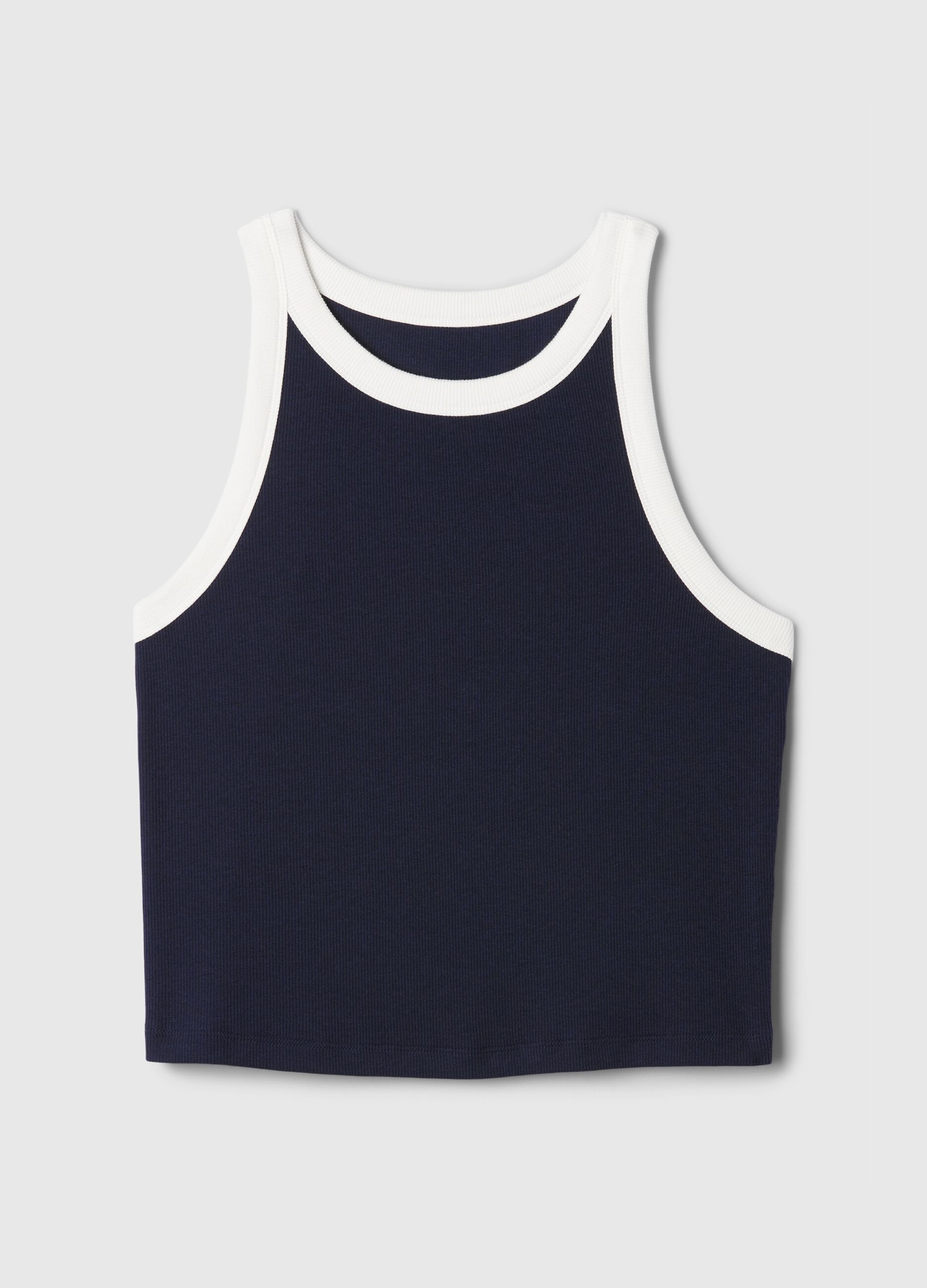 Tank top crop a costine con scollo halter_3