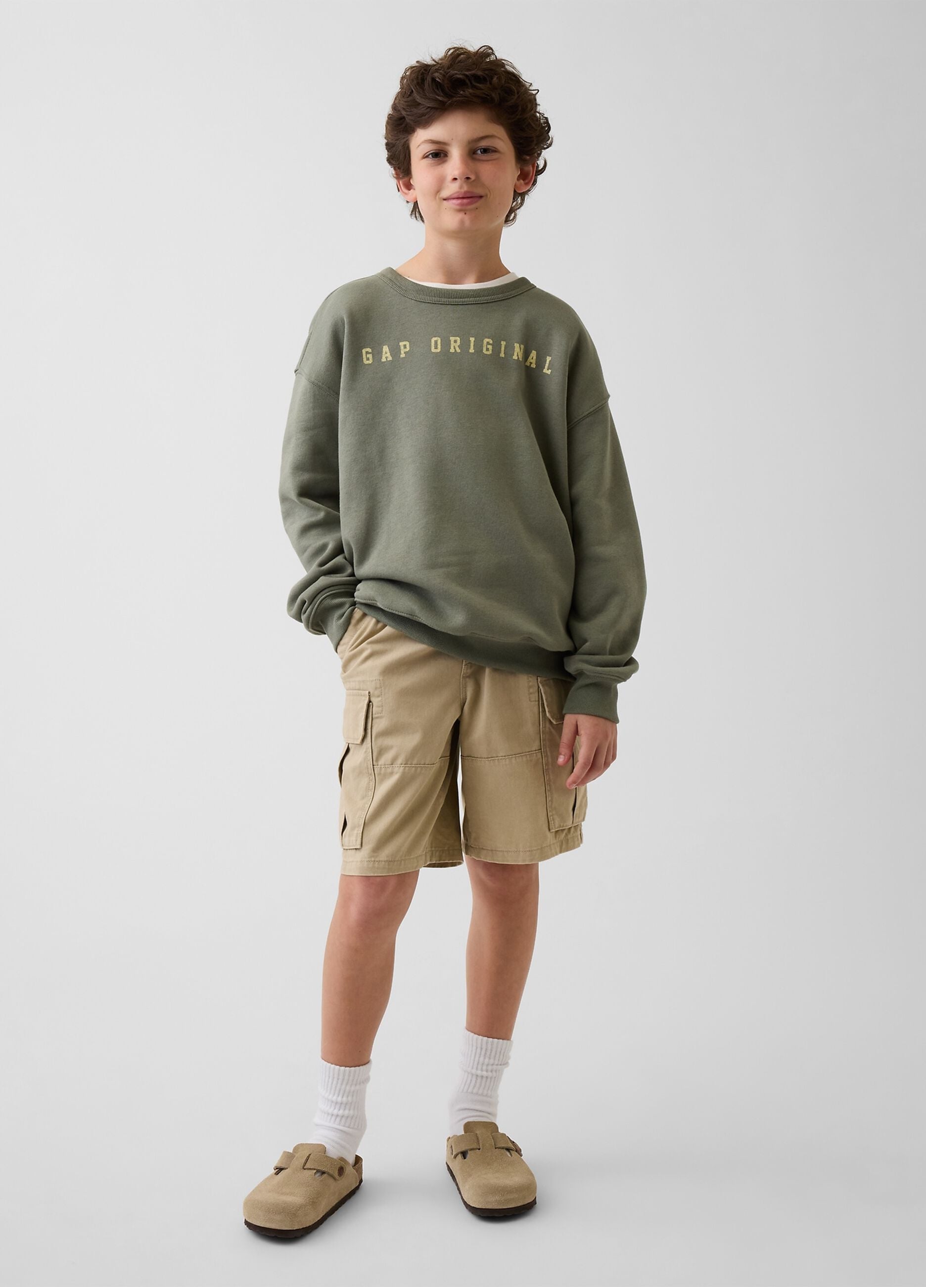 Felpa girocollo in misto cotone con logo GAP