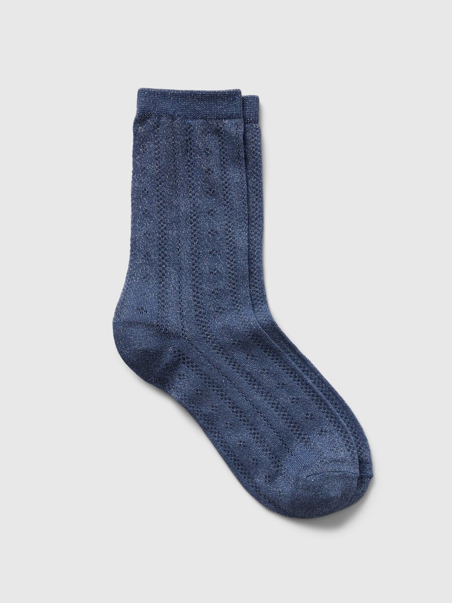 Short socks in lurex pointelle weave Woman_0