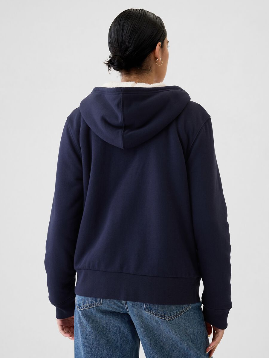 Full-zip con interno in sherpa e ricamo logo Donna_2
