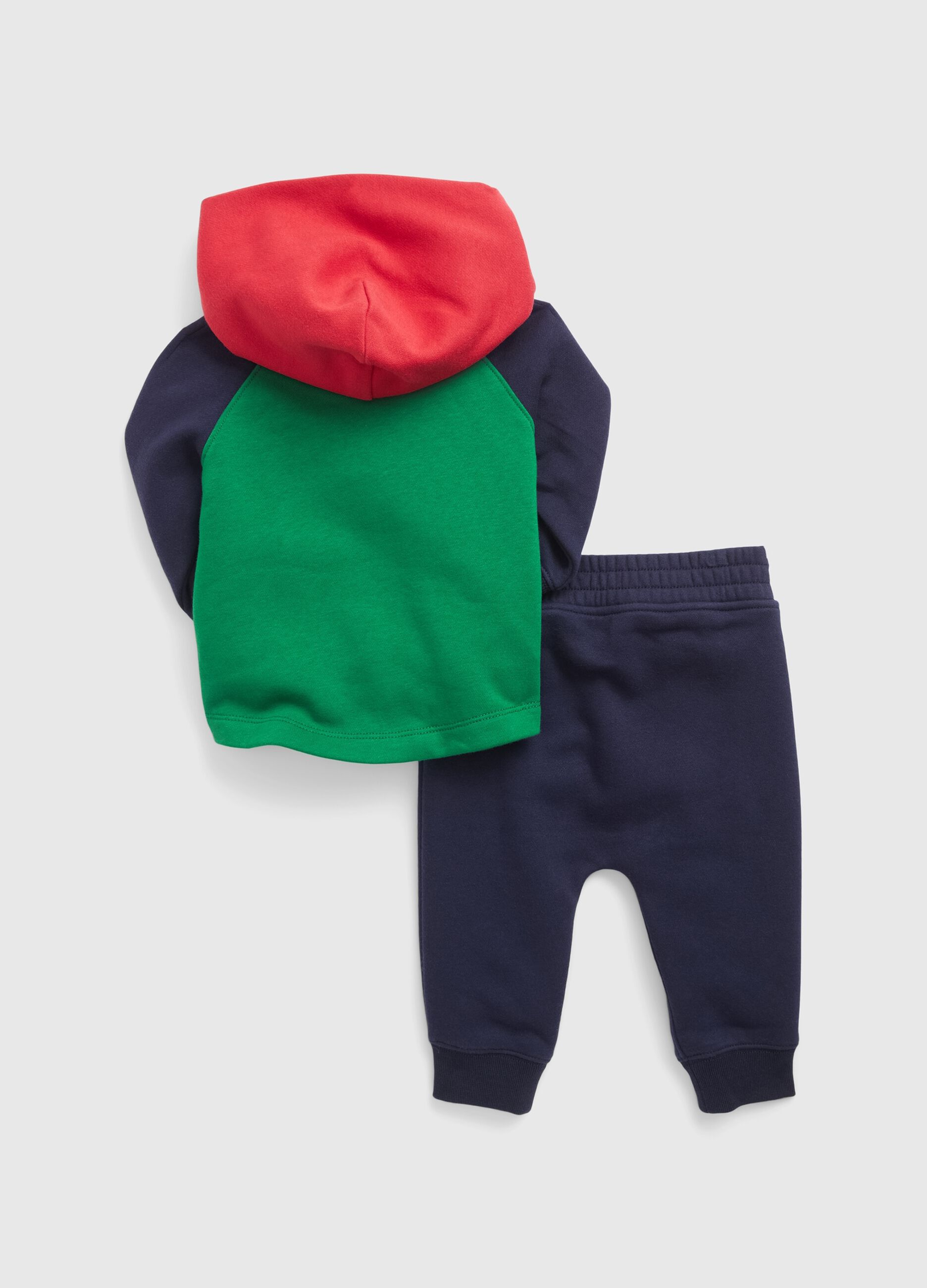 Jogging set with bouclé logo patch_1