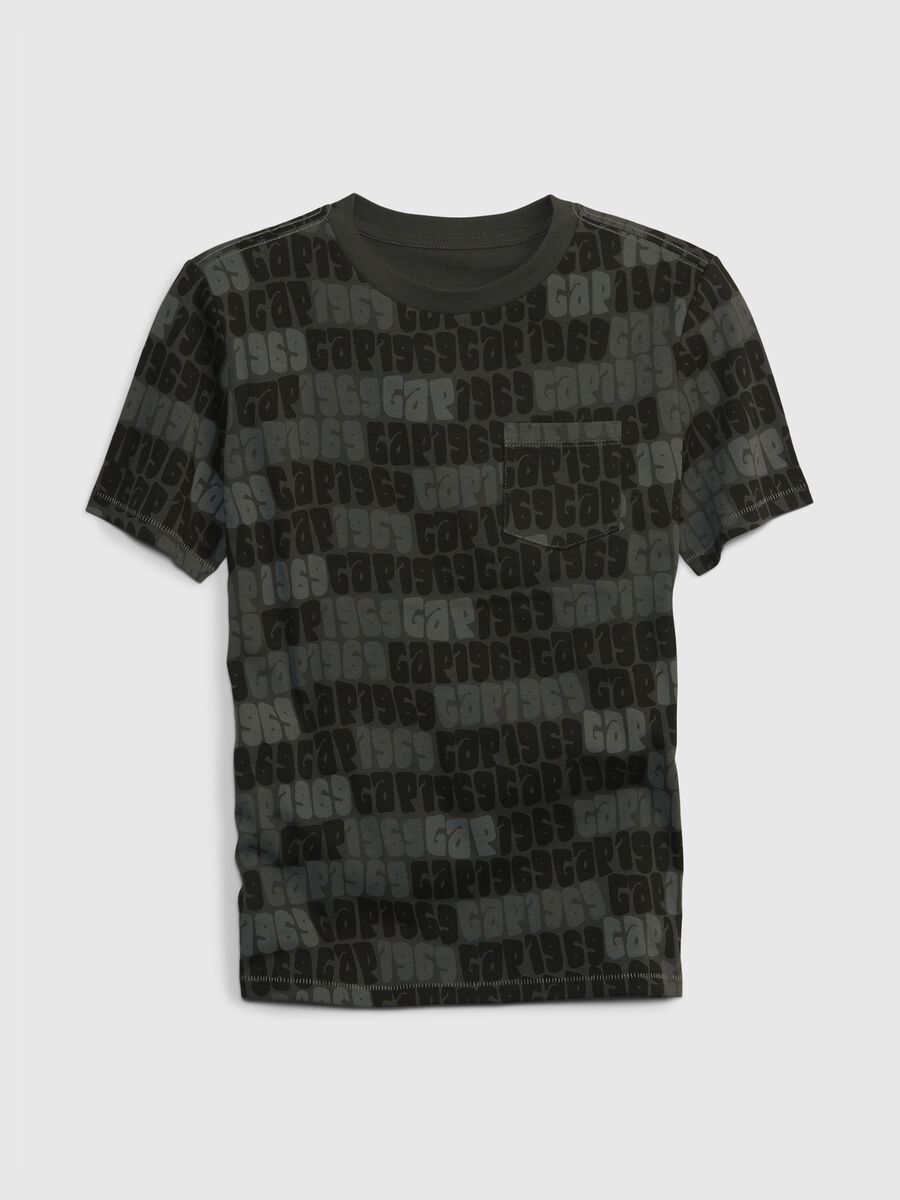 T-shirt with pocket and all-over logo print Boy_0