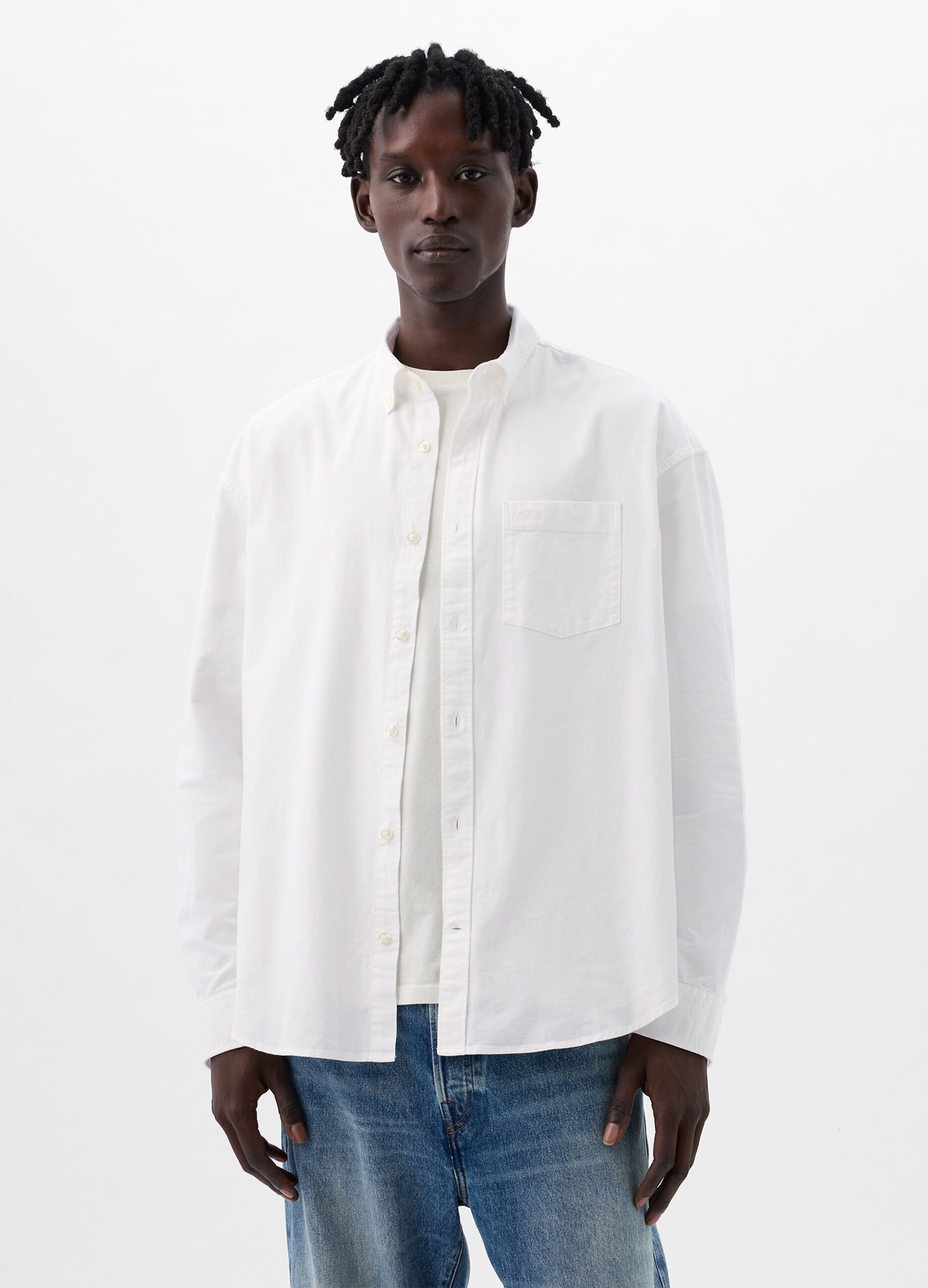 Camicia button-down con tasca e logo GAP