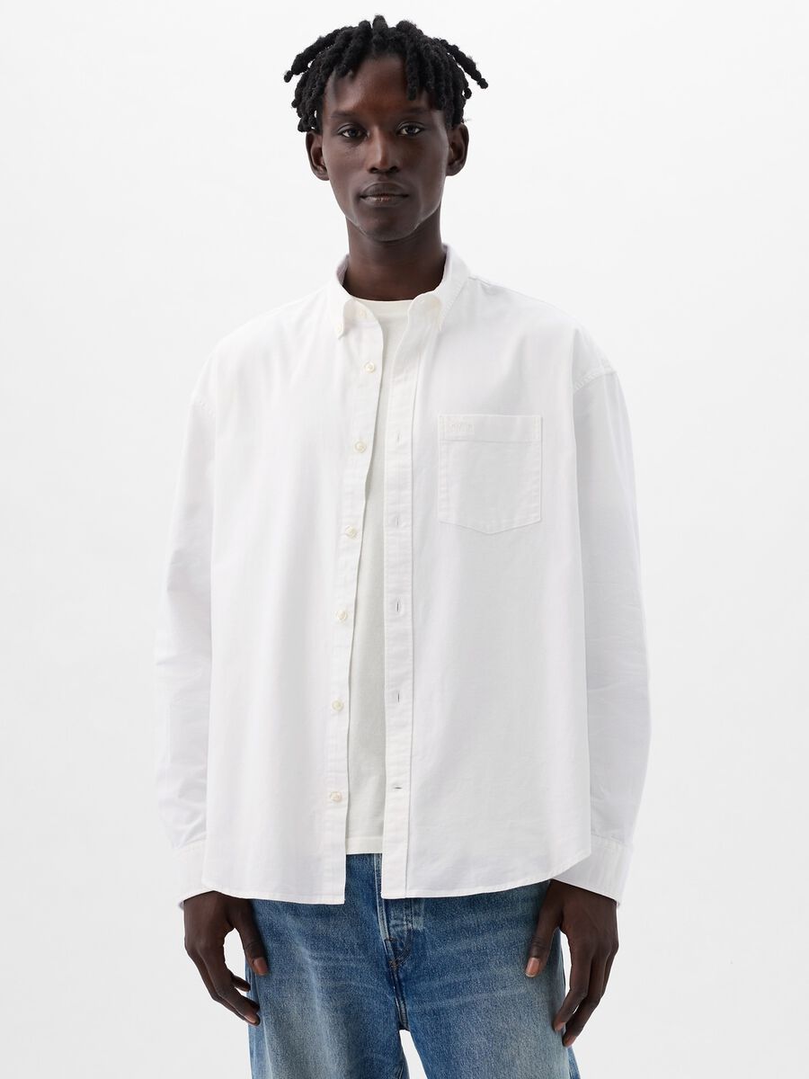 Shirt with button-down collar and pocket Man_0