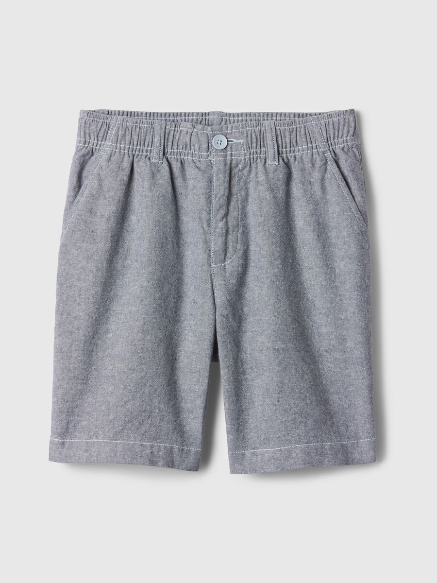 Bermuda in lino e viscosa con vita stretch Bambino_3