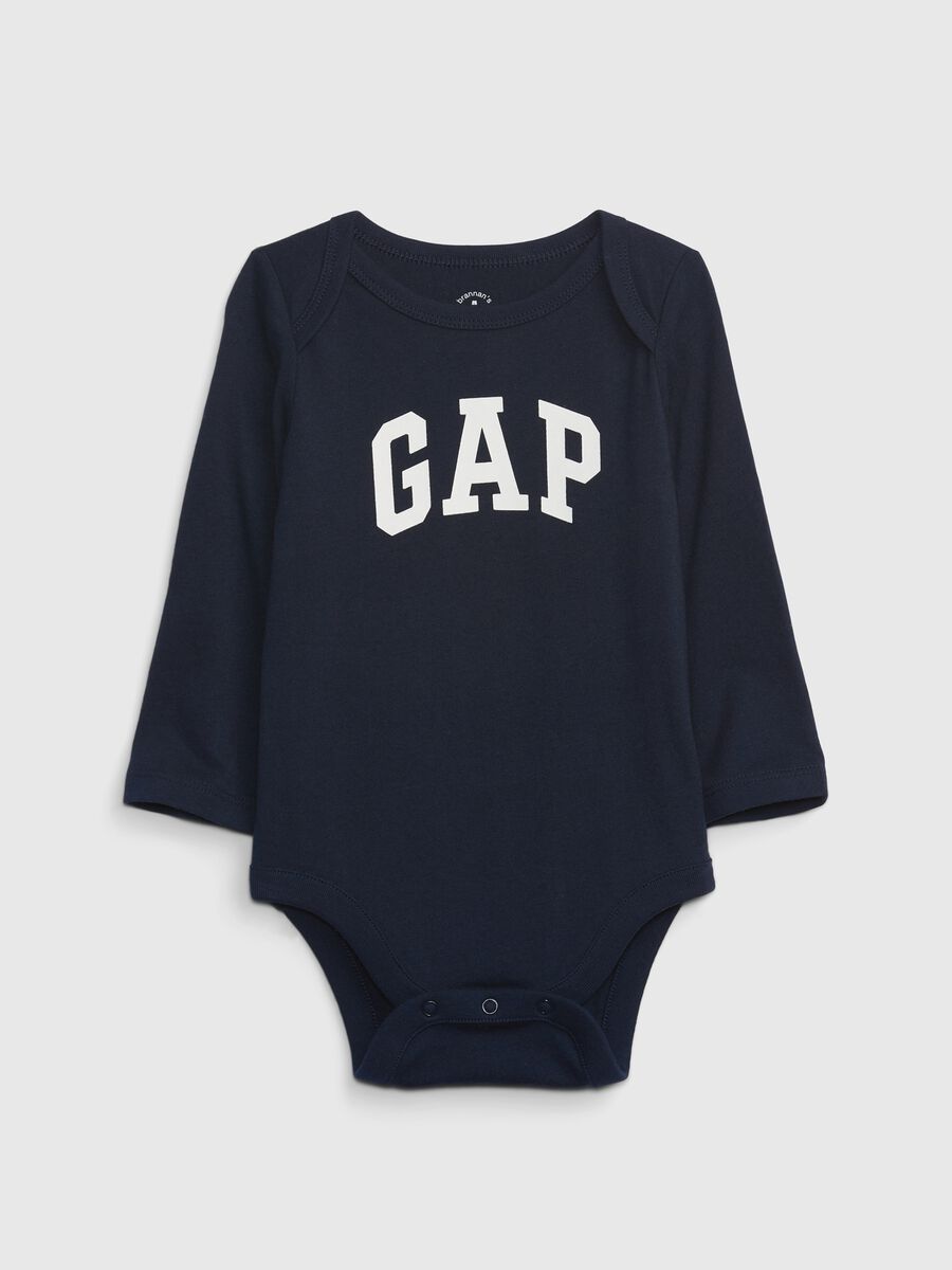 Long-sleeved bodysuit with logo print Toddler Boy_0
