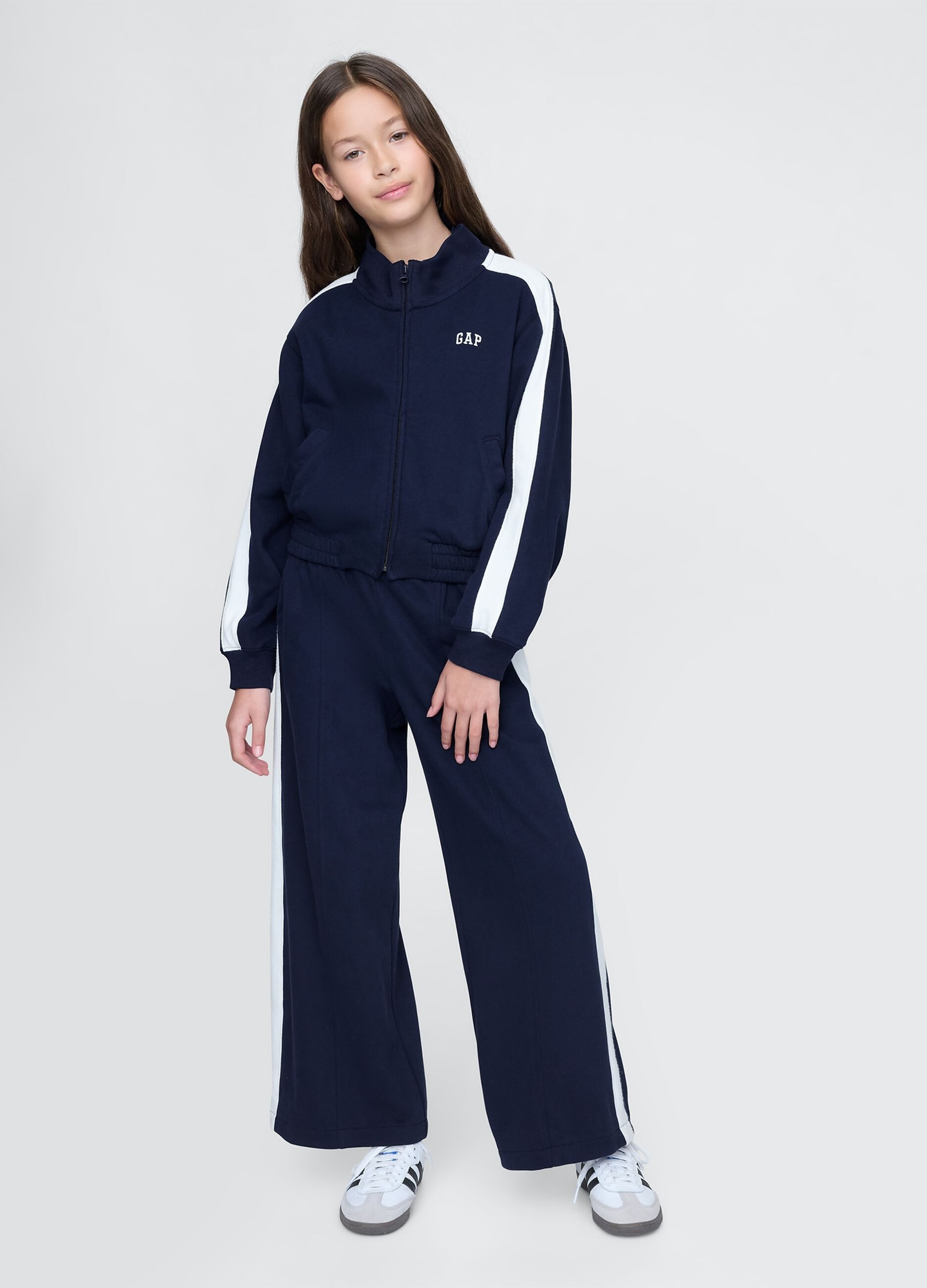 Felpa blu con zip frontale per ragazze GAP Kids_1