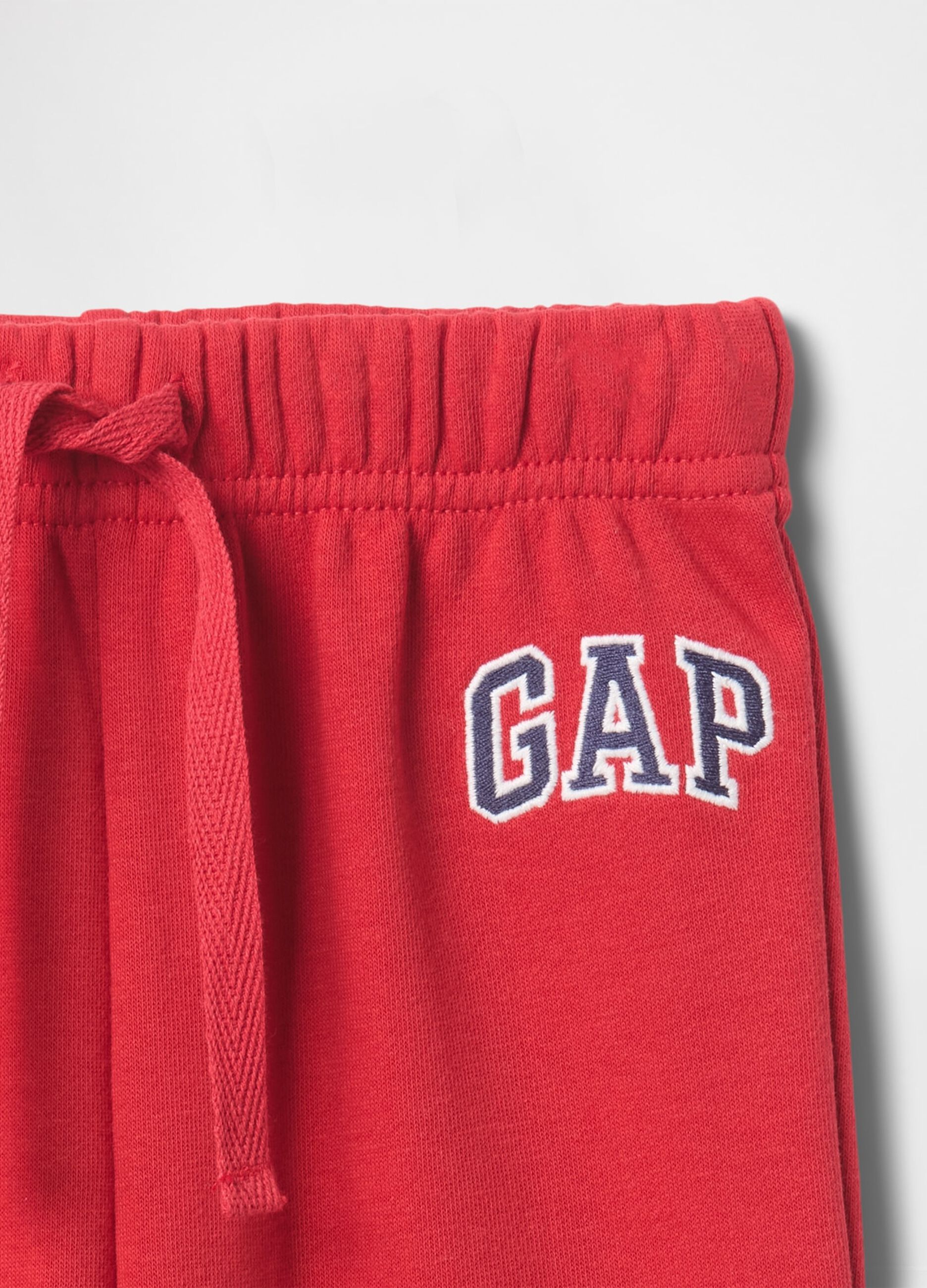Pantaloni rossi con elastico in misto cotone_2